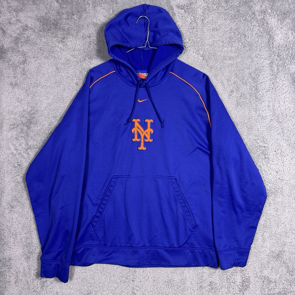Nike New York Mets Hoodie Mens XL Center Swoosh Vintage Y2K Team Sweatshirt